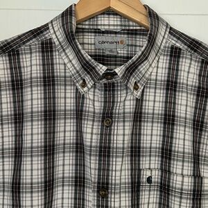 Carhartt Men’s Size XL Relaxed Fit Short Sleeve Button Down Plaid Shirt